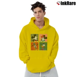 Men’s 1980s Disney Mickey And Friends Pullover Hoodie in yellow | Cozy, Durable, Modern Fit