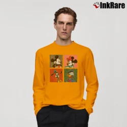 Men’s 1980s Disney Mickey And Friends Long-Sleeve Shirt in orange | Sleek, Lightweight, Year-Round Wear