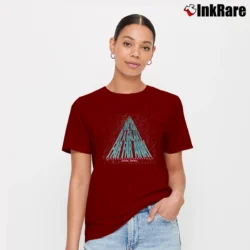 Women’s 1980s Disneyland Star Tours Star Wars Galaxy Ride Signature T-Shirt in maroon | Soft, Flattering Fit