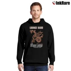Men’s 1980s Dragon Lounge Corpus Christi Texas Souvenir Pullover Hoodie in black | Cozy, Durable, Modern Fit