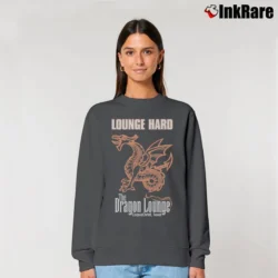 Women’s 1980s Dragon Lounge Corpus Christi Texas Souvenir Relaxed Sweatshirt in charcoal | Soft, Laid-Back Vibe