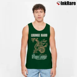 Men’s 1980s Dragon Lounge Corpus Christi Texas Souvenir Tank Top in forest green | Breathable, Active-Friendly Design