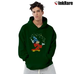 Men’s 1980s Fantasia Mickey Mouse Disney Pullover Hoodie in forest green | Cozy, Durable, Modern Fit