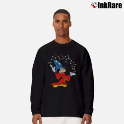 Men’s 1980s Fantasia Mickey Mouse Disney Long-Sleeve Shirt in black | Sleek, Lightweight, Year-Round Wear