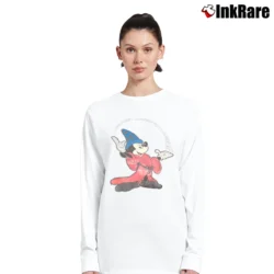 Women’s 1980s Fantasia Mickey Mouse Disney Long-Sleeve Top in white | Sleek, Versatile, All-Season