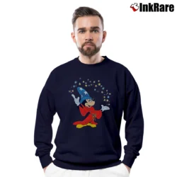 Men’s 1980s Fantasia Mickey Mouse Disney Crewneck Sweatshirt in navy | Cozy Fabric, Clean Style
