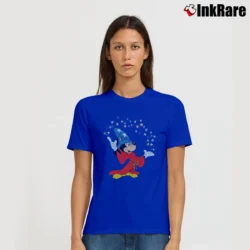 Women’s 1980s Fantasia Mickey Mouse Disney Signature T-Shirt in royal blue | Soft, Flattering Fit