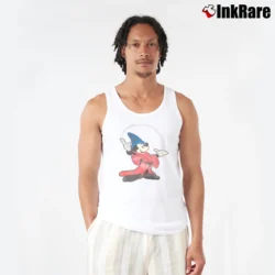 Men’s 1980s Fantasia Mickey Mouse Disney Tank Top in white | Breathable, Active-Friendly Design