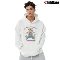 Men’s 1980s Goofy Ugly Christmas Cartoon Walt Disney Pullover Hoodie in white | Cozy, Durable, Modern Fit
