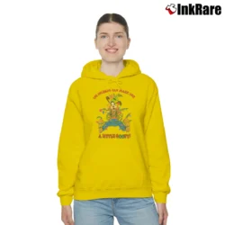 Women’s 1980s Goofy Ugly Christmas Cartoon Walt Disney Cozy Hoodie in yellow | Warm, Structured, Stylish