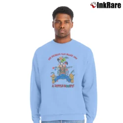 Men’s 1980s Goofy Ugly Christmas Cartoon Walt Disney Crewneck Sweatshirt in light blue | Cozy Fabric, Clean Style