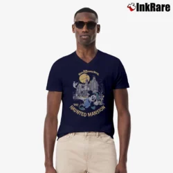 Men’s 1980s Haunted Mansion Walt Disney World V-Neck Tee in navy | Sharp, Breathable, Everyday Staple