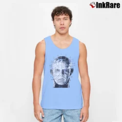 Men’s 1980s Hellraiser Ghost In The Shell Tank Top in light blue | Breathable, Active-Friendly Design