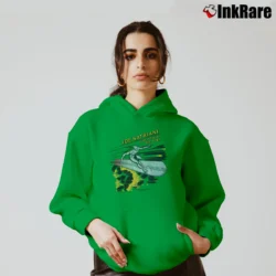 Women’s 1980s Joe Satriani Surfing Silver Surfer Marvel Cozy Hoodie in irish green | Warm, Structured, Stylish