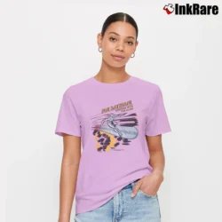 Women’s 1980s Joe Satriani Surfing Silver Surfer Marvel Signature T-Shirt in light pink | Soft, Flattering Fit