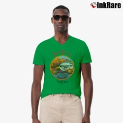 Men’s 1980s Jose Cuervo Tequila Party V-Neck Tee in irish green | Sharp, Breathable, Everyday Staple