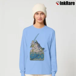 Women’s 1980s Marvel Groo The Wanderer Sergio Aragones Long-Sleeve Top in light blue | Sleek, Versatile, All-Season