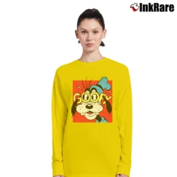 Women’s 1980s Mickey Goofy Friends Cartoon Disney Long-Sleeve Top in yellow | Sleek, Versatile, All-Season