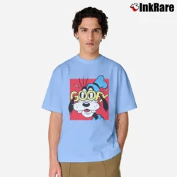 Men’s 1980s Mickey Goofy Friends Cartoon Disney Classic T-Shirt in light blue | Soft, Breathable Everyday Wear