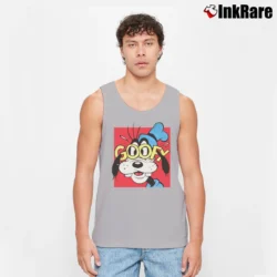 Men’s 1980s Mickey Goofy Friends Cartoon Disney Tank Top in sport grey | Breathable, Active-Friendly Design