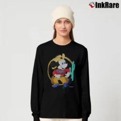 Women’s 1980s Mickey Mouse Cowboy Lasso Cactus Long-Sleeve Top in black | Sleek, Versatile, All-Season