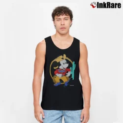 Men’s 1980s Mickey Mouse Cowboy Lasso Cactus Tank Top in black | Breathable, Active-Friendly Design