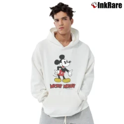 Men’s 1980s Mickey Mouse Disney Pullover Hoodie in white | Cozy, Durable, Modern Fit