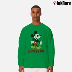 Men’s 1980s Mickey Mouse Disney Long-Sleeve Shirt in irish green | Sleek, Lightweight, Year-Round Wear