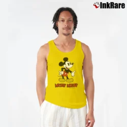 Men’s 1980s Mickey Mouse Disney Tank Top in yellow | Breathable, Active-Friendly Design