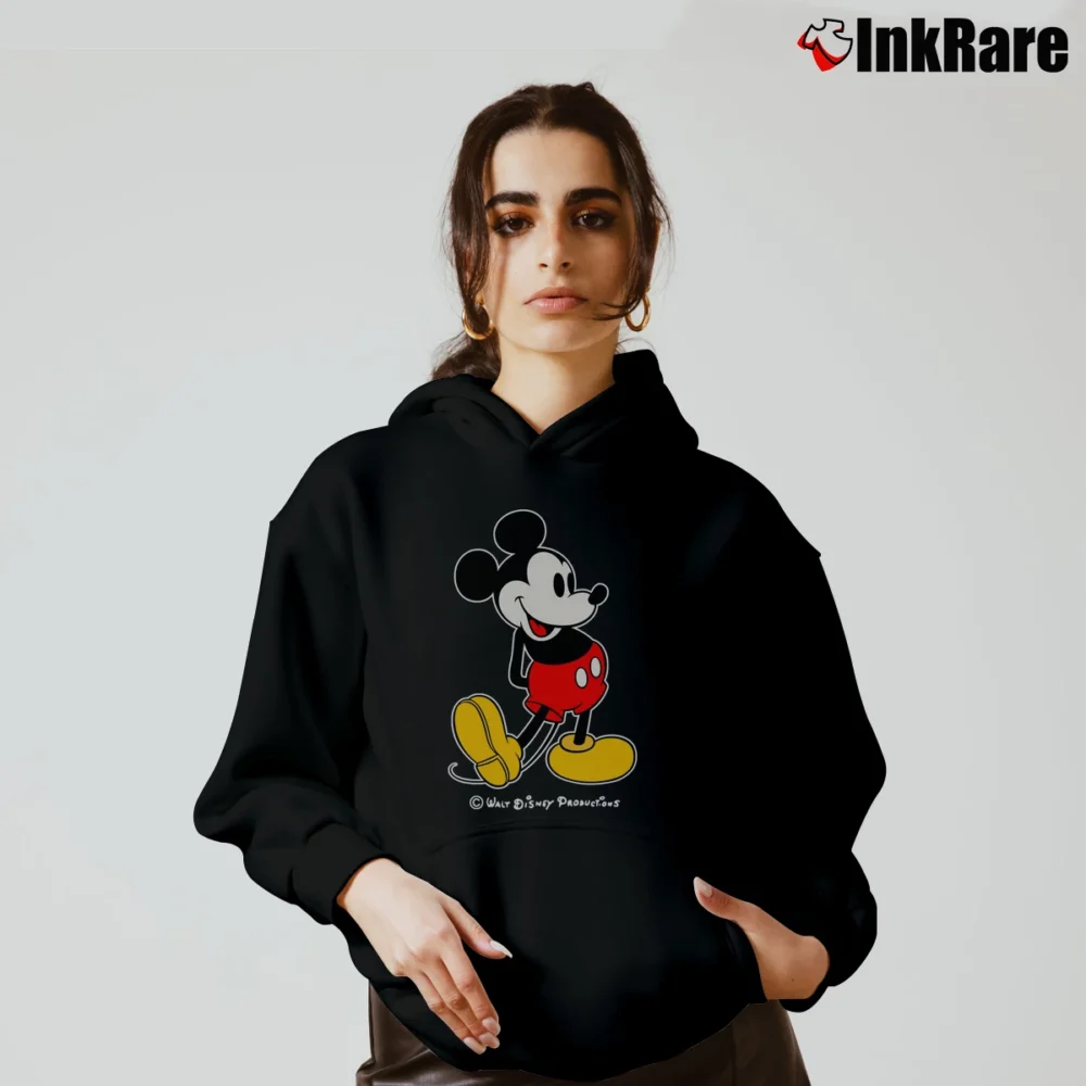 Women’s 1980s Mickey Mouse Disney World Magic Cozy Hoodie in black | Warm, Structured, Stylish