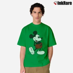 Men’s 1980s Mickey Mouse Iconic Walt Disney Cartoon Classic T-Shirt in irish green | Soft, Breathable Everyday Wear