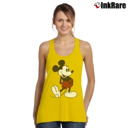 Women’s 1980s Mickey Mouse Iconic Walt Disney Cartoon Tank Top in yellow | Lightweight, Movement-Friendly