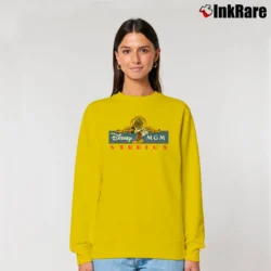 Women’s 1980s Mickey Mouse MGM Studios Distressed Relaxed Sweatshirt in yellow | Soft, Laid-Back Vibe