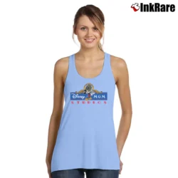 Women’s 1980s Mickey Mouse MGM Studios Distressed Tank Top in light blue | Lightweight, Movement-Friendly
