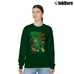 Women’s 1980s Mickey Mouse Run Joe Bootleg Rap Relaxed Sweatshirt in forest green | Soft, Laid-Back Vibe