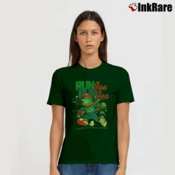 Women’s 1980s Mickey Mouse Run Joe Bootleg Rap Signature T-Shirt in forest green | Soft, Flattering Fit