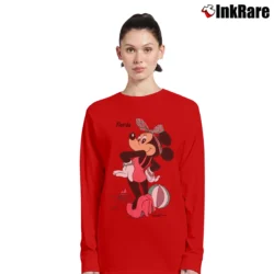Women’s 1980s Minnie Mouse Miami Retro Long-Sleeve Top in red | Sleek, Versatile, All-Season