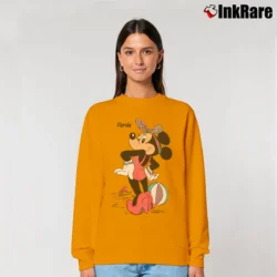 Women’s 1980s Minnie Mouse Miami Retro Relaxed Sweatshirt in orange | Soft, Laid-Back Vibe
