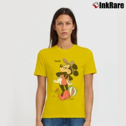 Women’s 1980s Minnie Mouse Miami Retro Signature T-Shirt in yellow | Soft, Flattering Fit