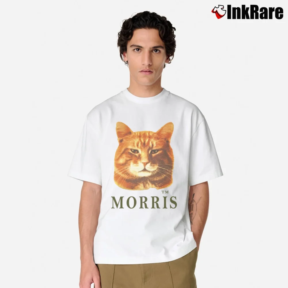 Men’s 1980s Morris The Cat Classic T-Shirt in white | Soft, Breathable Everyday Wear