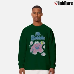 Men’s 1980s Mr. Bubble Retro Logo Graphic Long-Sleeve Shirt in forest green | Sleek, Lightweight, Year-Round Wear