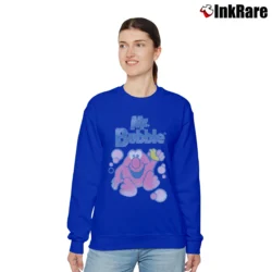 Women’s 1980s Mr. Bubble Retro Logo Graphic Relaxed Sweatshirt in royal blue | Soft, Laid-Back Vibe