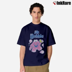 Men’s 1980s Mr. Bubble Retro Logo Graphic Classic T-Shirt in navy | Soft, Breathable Everyday Wear