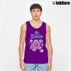 Men’s 1980s Mr. Bubble Retro Logo Graphic Tank Top in purple | Breathable, Active-Friendly Design