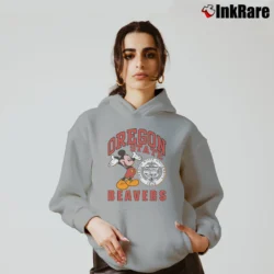 Women’s 1980s Oregon State Beavers Mickey Mouse NCAA Cozy Hoodie in sport grey | Warm, Structured, Stylish