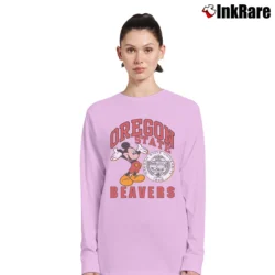 Women’s 1980s Oregon State Beavers Mickey Mouse NCAA Long-Sleeve Top in light pink | Sleek, Versatile, All-Season