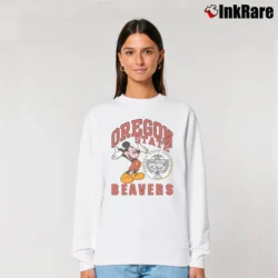 Women’s 1980s Oregon State Beavers Mickey Mouse NCAA Relaxed Sweatshirt in white | Soft, Laid-Back Vibe