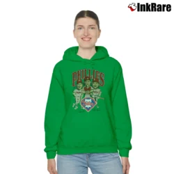 Women’s 1980s Philadelphia Phillies Bobblehead Graphic Cozy Hoodie in irish green | Warm, Structured, Stylish