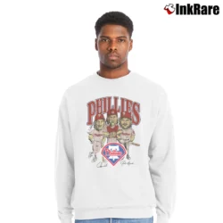 Men’s 1980s Philadelphia Phillies Bobblehead Graphic Crewneck Sweatshirt in white | Cozy Fabric, Clean Style