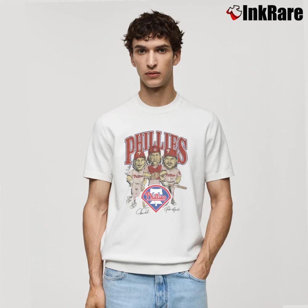 Men’s 1980s Philadelphia Phillies Bobblehead Graphic Classic T-Shirt in white | Soft, Breathable Everyday Wear
